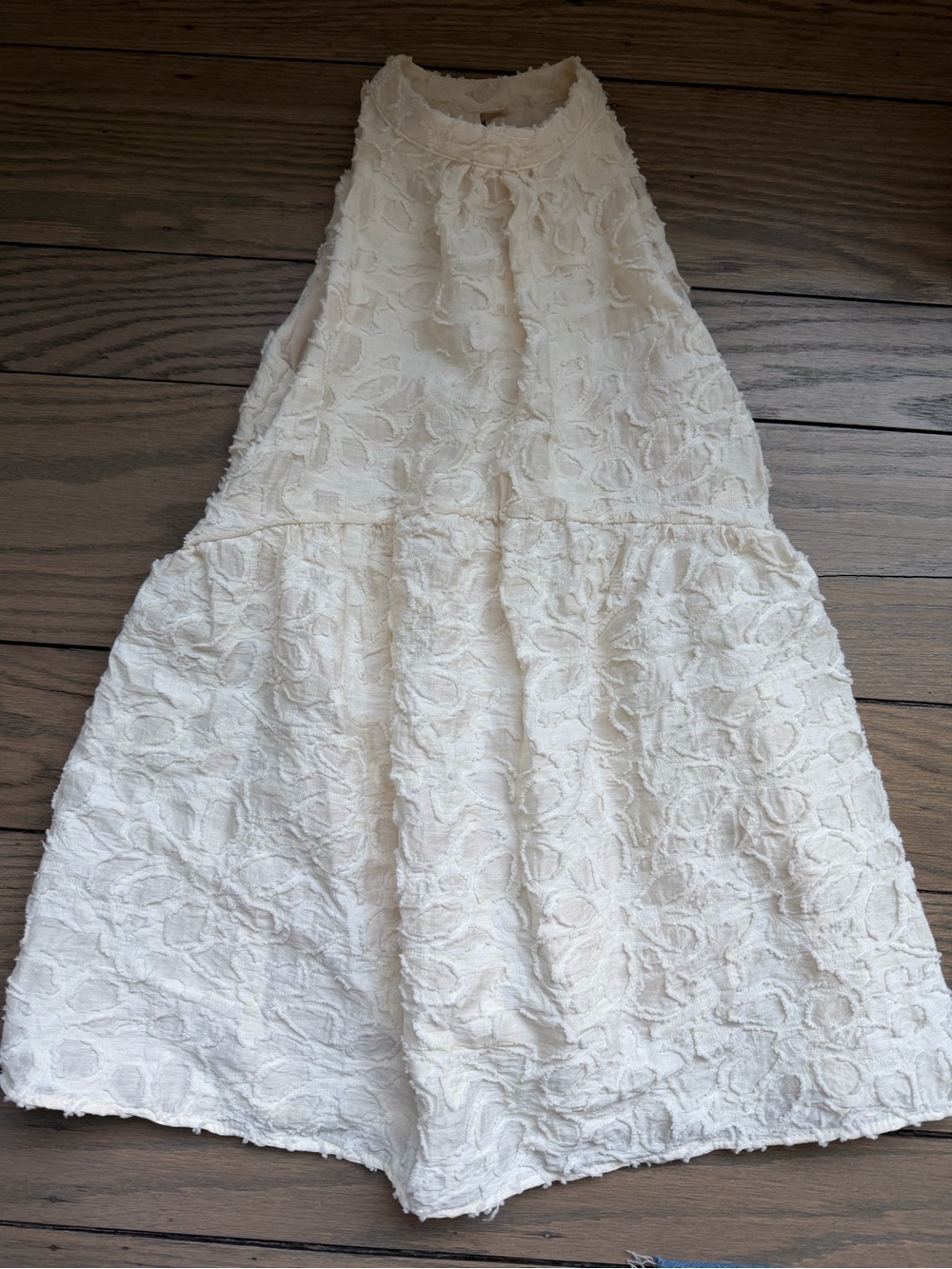 Zara Cream Textured Halter Mini Dress
